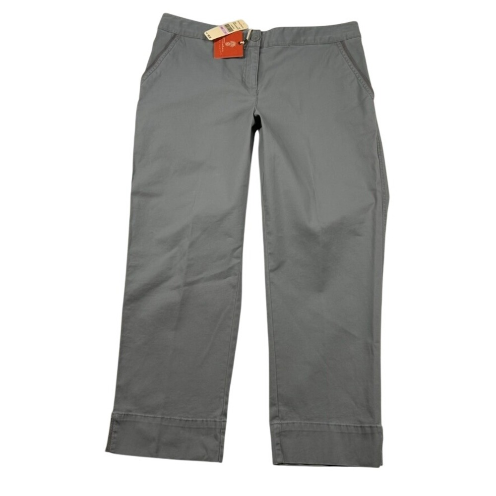 Tommy Bahama Pants Womens 6 Jet Away Twill Everyday Crop Capri Fossil Grey